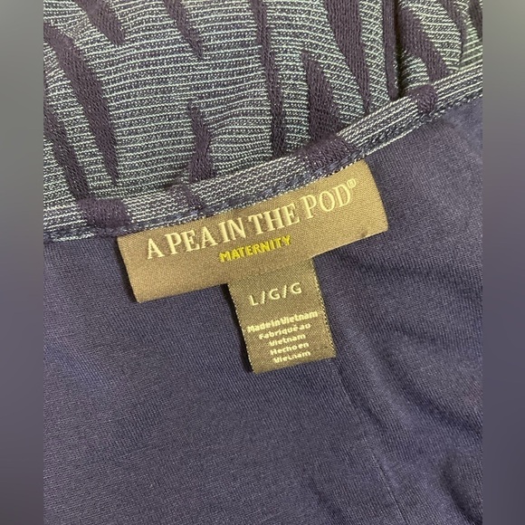 A Pea In The Pod Maternity~Two-Toned Blue Bodycon Midi Dress~Sleeveless~Size L - Picture 2 of 13